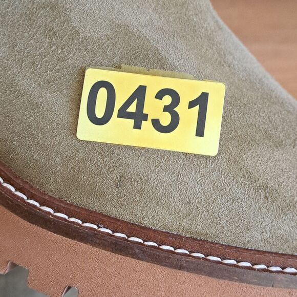 Vince Camuto Dendra Utility Green Suede Wedge Gore Boots Ankle Heeled 40 9 - Picture 13 of 13